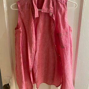 Uniqlo pink linen tank